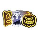 Halloween Neon Sign LED Pumpkin and Ghost Boo Light USB Powered Hanging or Tabletop Neon Lamp for Party | Living Room and Window Decoration
