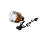 Wooden Clip On Spotlight Japanese Style Clamp Lamp Adjustable Wood and Metal Reading Light for Bedside | Shelf and Desk