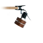 Wooden Clip On Spotlight Japanese Style Clamp Lamp Adjustable Wood and Metal Reading Light for Bedside | Shelf and Desk