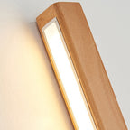 Solid Wood LED Wall Light Linear Strip Wall Lamp Japanese Minimalist Mirror Light for Bathroom Vanity | Bedside and Hallway