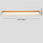 Solid Wood LED Wall Light Linear Strip Wall Lamp Japanese Minimalist Mirror Light for Bathroom Vanity | Bedside and Hallway