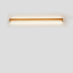 Solid Wood LED Wall Light Linear Strip Wall Lamp Japanese Minimalist Mirror Light for Bathroom Vanity | Bedside and Hallway