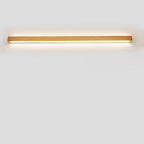 Solid Wood LED Wall Light Linear Strip Wall Lamp Japanese Minimalist Mirror Light for Bathroom Vanity | Bedside and Hallway