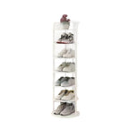 Round Shoe Rack Tall Narrow Metal Shoe Storage Tower Freestanding Carbon Steel Shoe Organiser for Hallway and Entryway