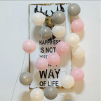 Cotton Ball String Lights LED Fairy Lights with Woven Cotton Balls Battery or USB Powered Garland Lights for Bedroom | Living Room | Nursery and Party