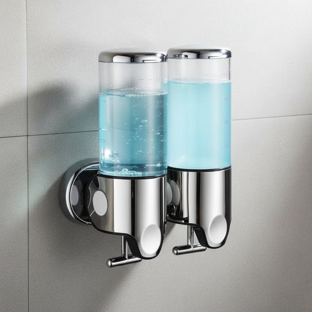 Wall Mounted Soap Dispenser Stainless Steel Shampoo and Lotion Pump Dispenser for Bathroom | Kitchen and Washroom Single | Double or Triple