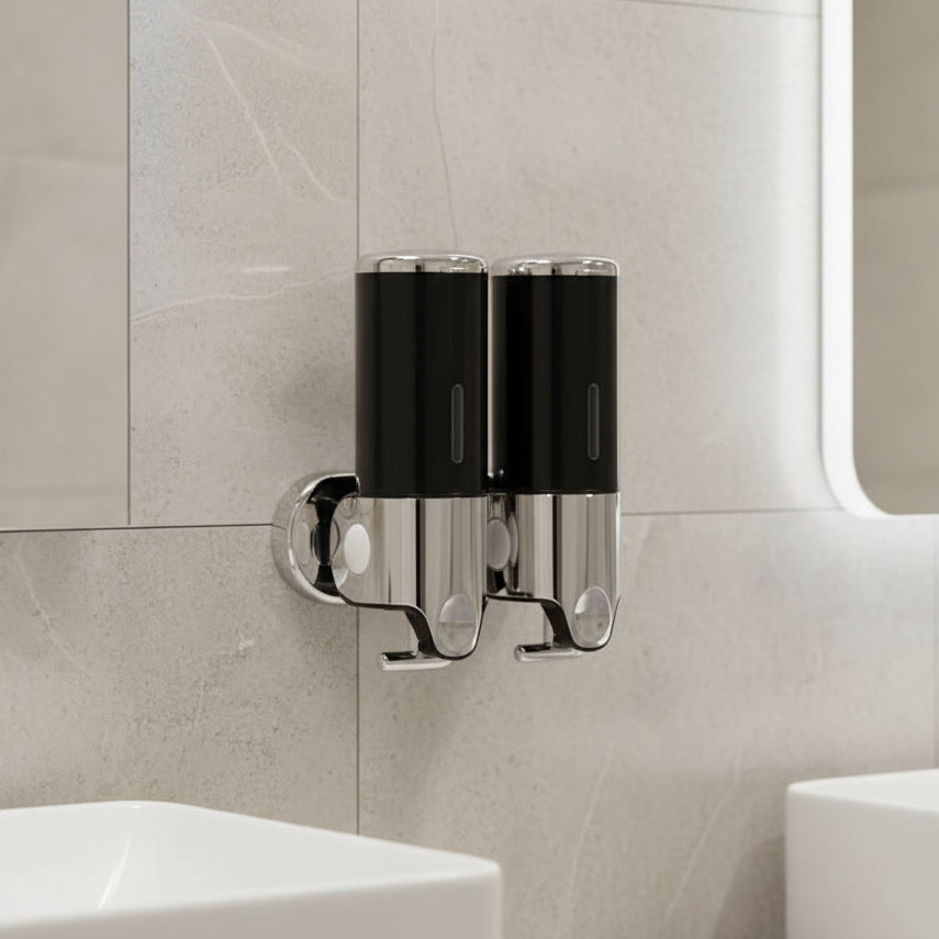 Wall Mounted Soap Dispenser Stainless Steel Shampoo and Lotion Pump Dispenser for Bathroom | Kitchen and Washroom Single | Double or Triple