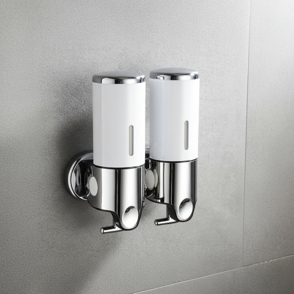 Wall Mounted Soap Dispenser Stainless Steel Shampoo and Lotion Pump Dispenser for Bathroom | Kitchen and Washroom Single | Double or Triple