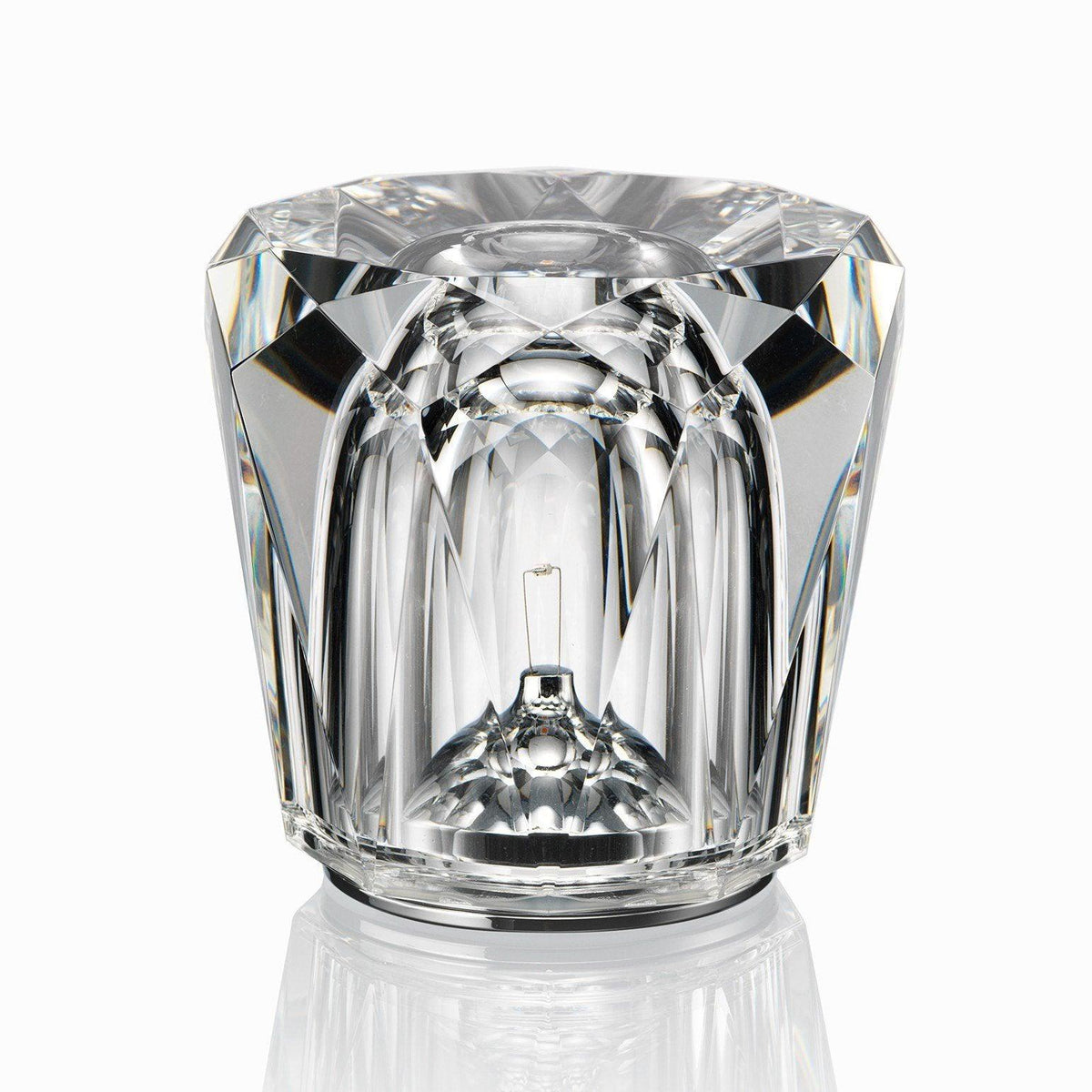 Diamond-Cut Crystal Table Lamp With Faceted Prism Shade