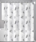 Waterproof Shower Curtain with Hooks PEVA Printed Bath Curtain Mould Resistant Easy Clean Shower Curtain for Bathroom and Bathtub