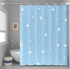 Waterproof Shower Curtain with Hooks PEVA Printed Bath Curtain Mould Resistant Easy Clean Shower Curtain for Bathroom and Bathtub