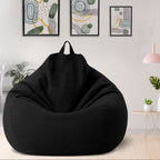Bean Bag Chair Cover Linen Look Lazy Sofa Cover without Filling Removable Washable Teardrop Bean Bag Cover for Living Room | Bedroom and Playroom