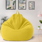 Bean Bag Chair Cover Linen Look Lazy Sofa Cover without Filling Removable Washable Teardrop Bean Bag Cover for Living Room | Bedroom and Playroom