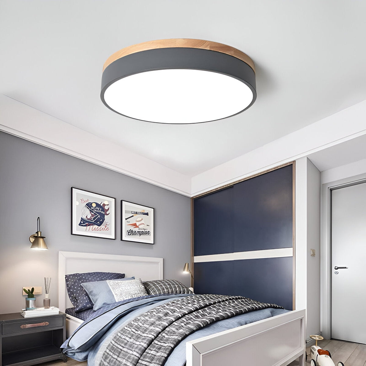 Nordic Round Flush Ceiling Light LED Light With Acrylic Diffuser