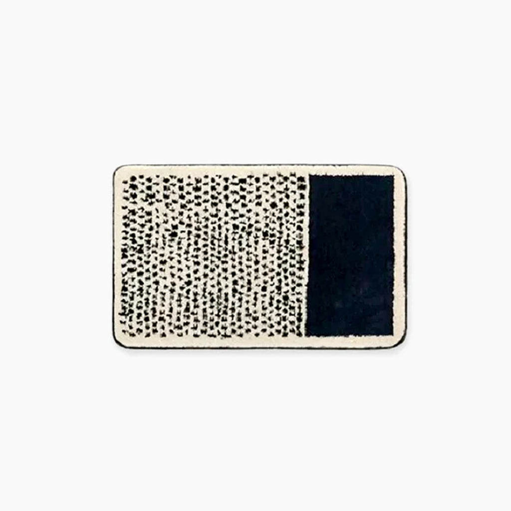 Abstract Bath Mat Tufted Non Slip Bathroom Rug Soft Absorbent Machine Washable Shower Mat with Colour Block Design for Bathroom and Bedroom