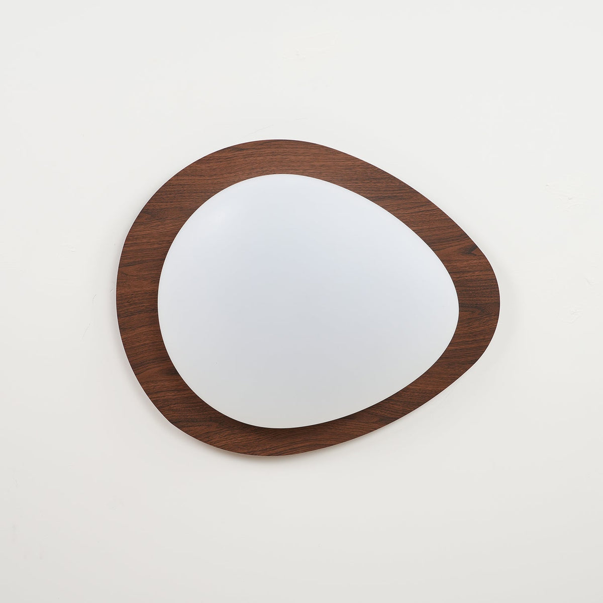 Pebble Round Flush Mount Ceiling Light With Wood-Trim Rim