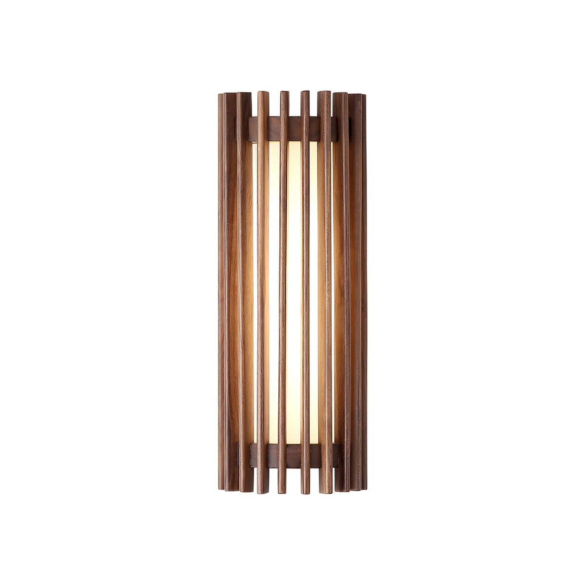 Walnut Slat Wall Light With Vertical Linear Diffuser