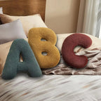 Alphabet Letter Cushion Soft Velvet Look Decorative Letter Pillow Personalised Initial Cushion for Sofa | Bed and Kids Room