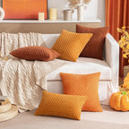 Corduroy Cushion Cover Soft Ribbed Boho Throw Pillow Cover with Hidden Zip Textured Striped Pillowcase for Sofa | Bed and Armchair