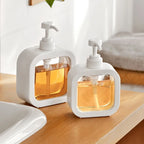 Refillable Soap Dispenser Pump Bottle Square Minimalist Hand Soap and Lotion Dispenser for Bathroom Basin | Kitchen Sink and Shower