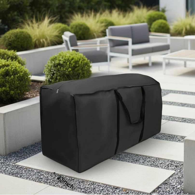 Water Repellent Garden Cushion Storage Bag Heavy Duty Oxford Fabric Zip Up Bag with Carry Handles for Patio Cushions | Christmas Tree and Covers