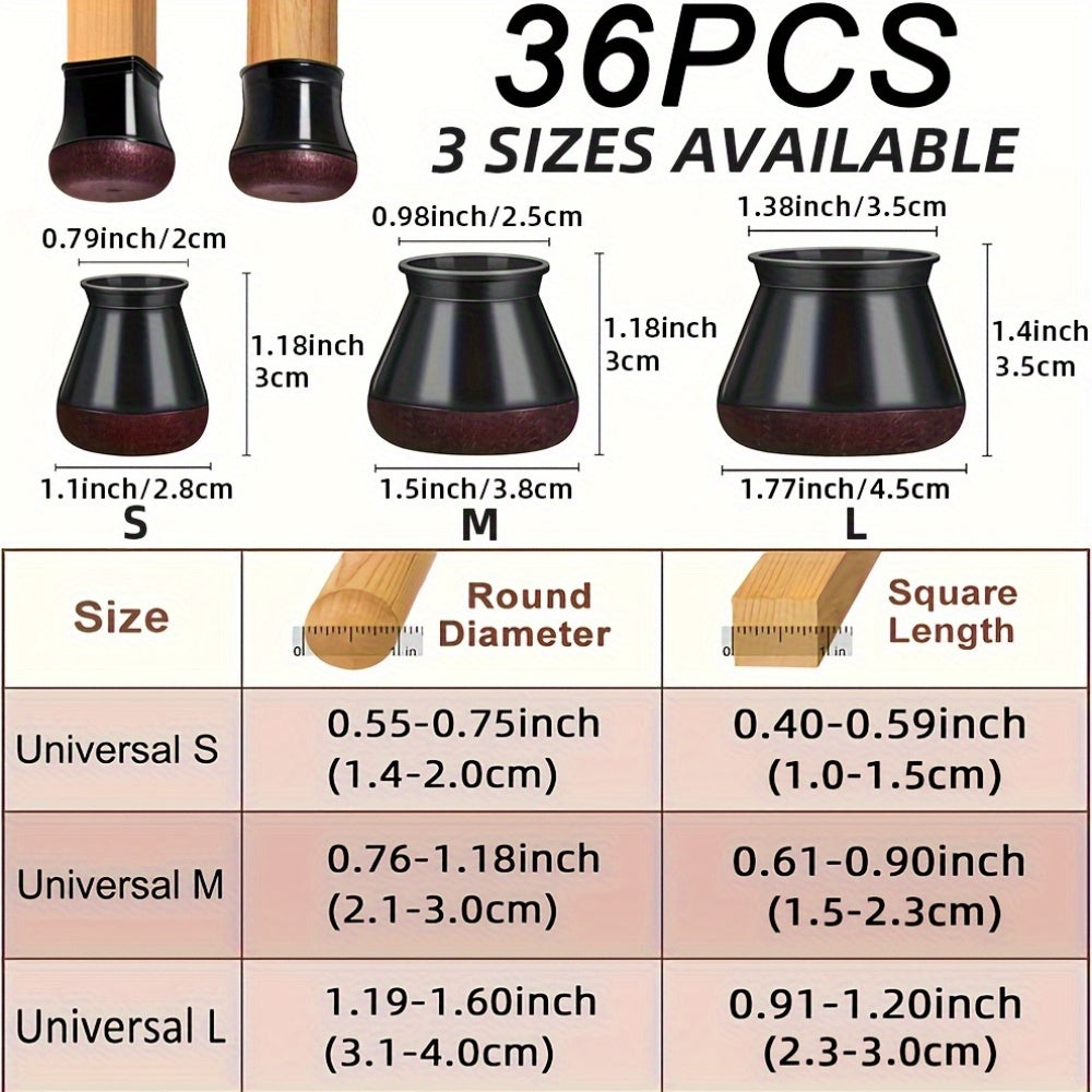 Silicone Chair Leg Floor Protectors Anti Scratch Furniture Leg Caps with Felt Bottom Quiet Chair Feet Covers for Hardwood | Laminate and Tile Floors