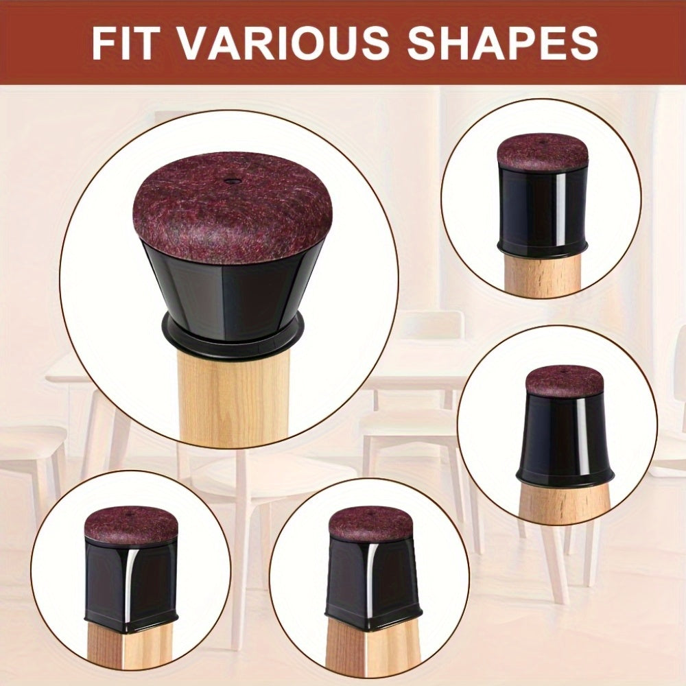 Silicone Chair Leg Floor Protectors Anti Scratch Furniture Leg Caps with Felt Bottom Quiet Chair Feet Covers for Hardwood | Laminate and Tile Floors