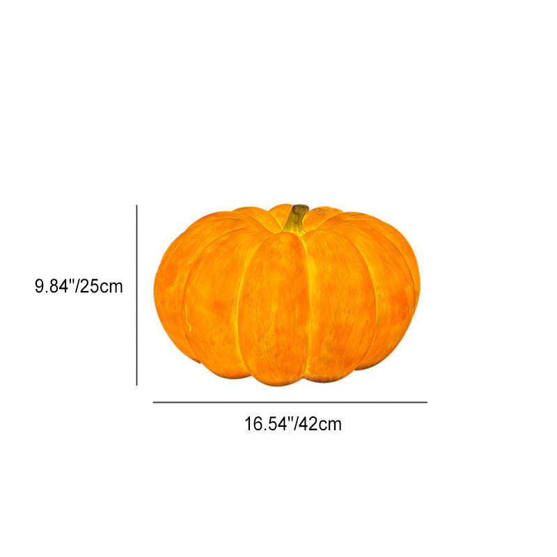 Solar Pumpkin Light Resin LED Outdoor Garden Lamp Waterproof Pumpkin Shaped Landscape Light Halloween and Autumn Decoration for Patio and Lawn