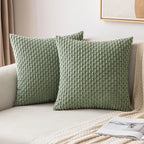 Corduroy Cushion Cover Soft Ribbed Boho Throw Pillow Cover with Hidden Zip Textured Striped Pillowcase for Sofa | Bed and Armchair