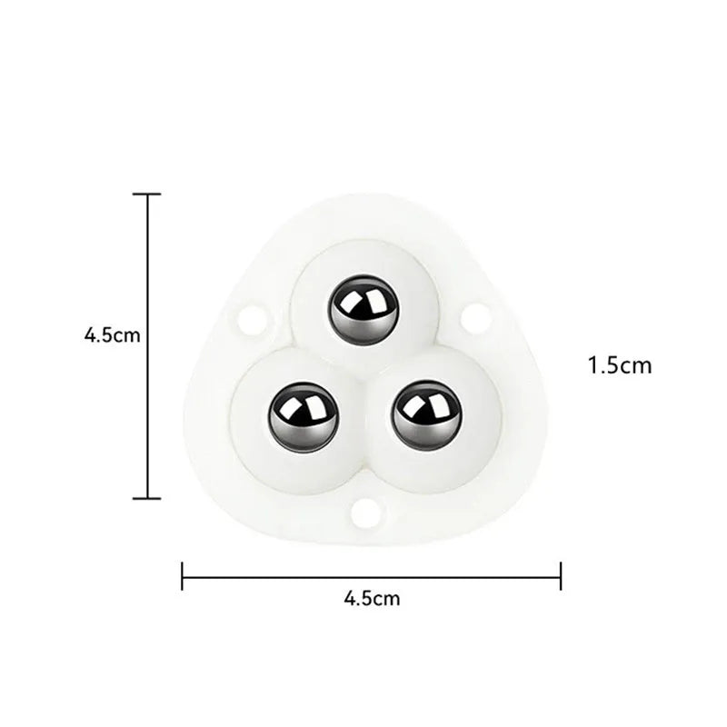 Self Adhesive Furniture Wheels Set of Four Swivel Ball Castors with Stainless Steel Balls Stick On Mini Casters for Cabinets | Storage Boxes and Bins