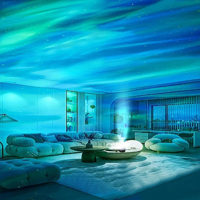 Aurora Projector Night Light Northern Lights Mood Lamp with Music Sync and Remote Control USB Rechargeable for Bedroom | Gaming Room and Parties