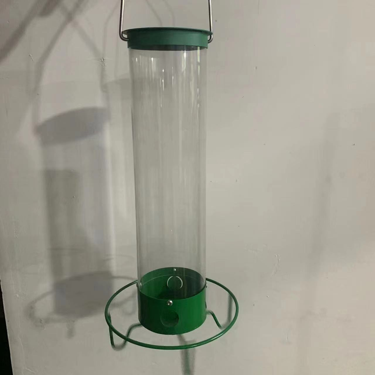 Squirrel Proof Bird Feeder Metal Hanging Tube Feeder with Weight Activated Rotating Perch and Four Feeding Ports for Wild Birds in Garden | Patio