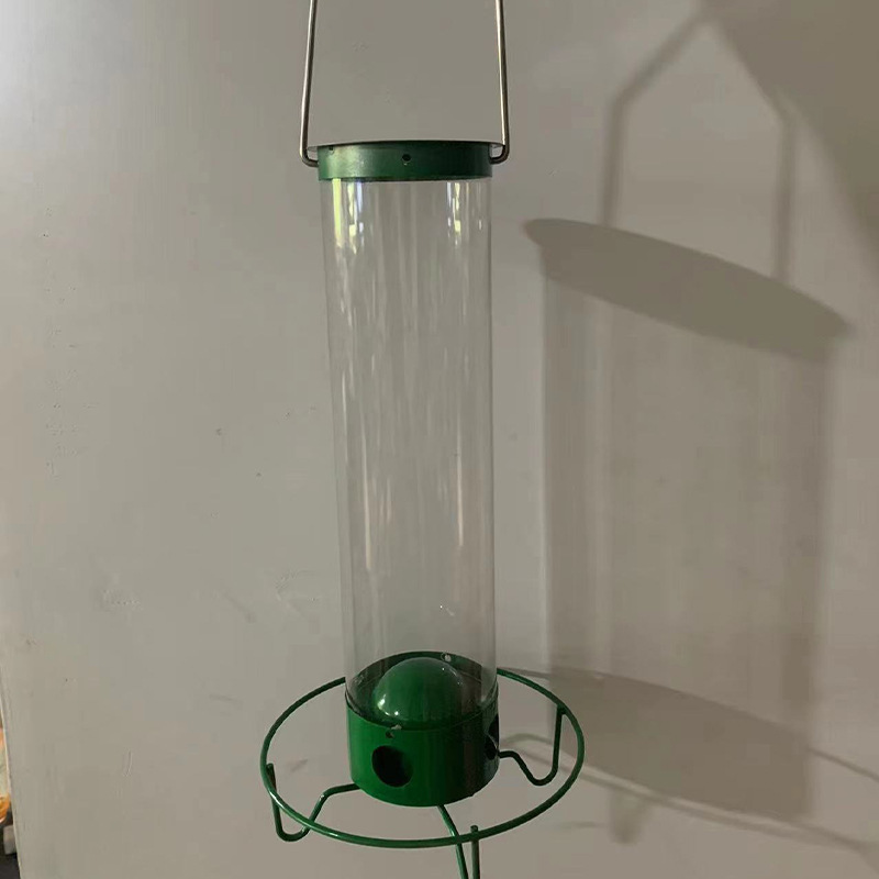 Squirrel Proof Bird Feeder Metal Hanging Tube Feeder with Weight Activated Rotating Perch and Four Feeding Ports for Wild Birds in Garden | Patio
