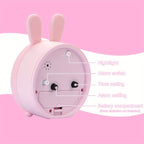 Silent Kids Alarm Clock with Night Light Cute Animal Bedside Clock Non-Ticking Battery Operated Children's Alarm Clock for Bedroom and Nursery