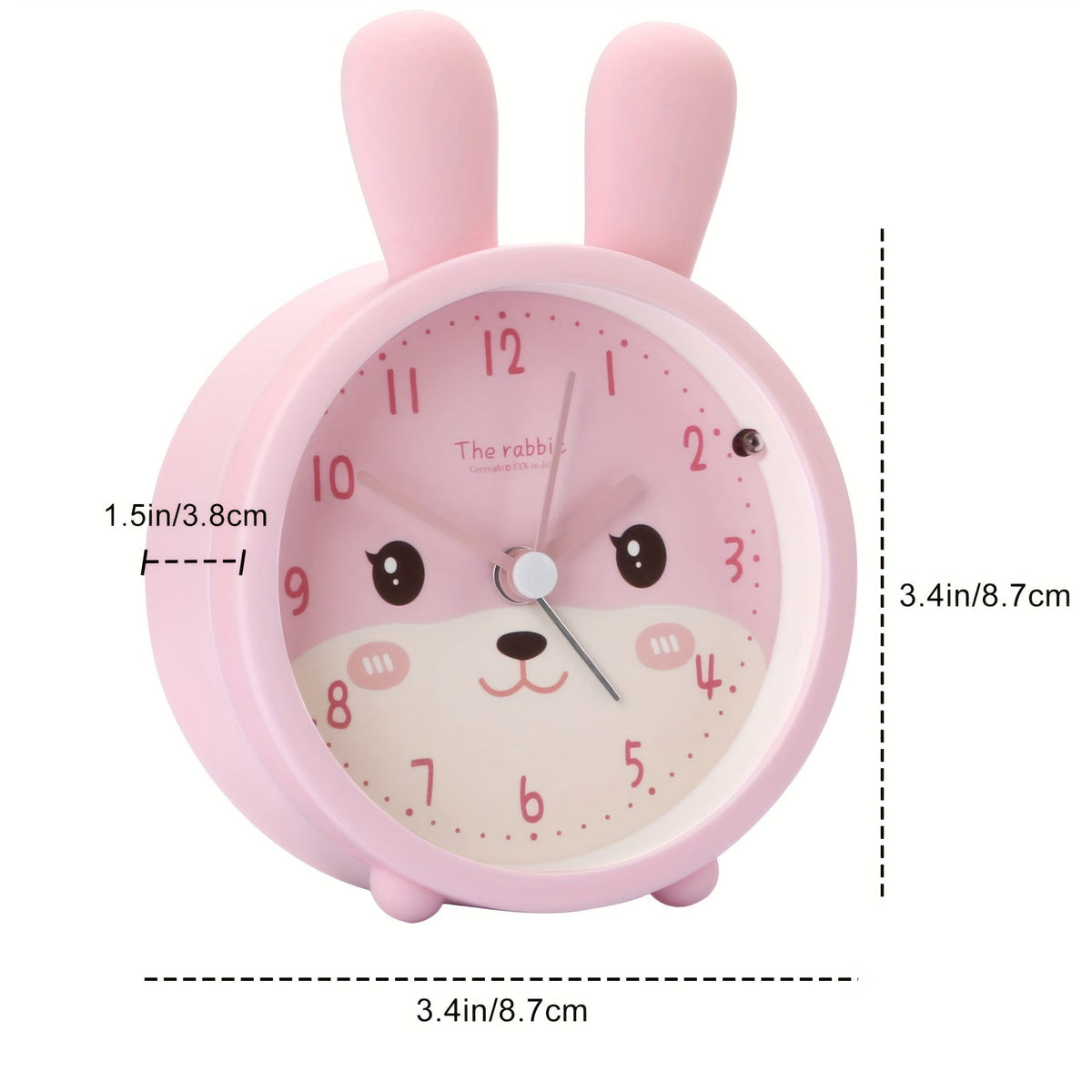 Silent Kids Alarm Clock with Night Light Cute Animal Bedside Clock Non-Ticking Battery Operated Children's Alarm Clock for Bedroom and Nursery