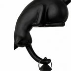 Cat Shelf Sitter Figurine with Hanging LED Lantern Battery Operated Bookshelf Decor Night Light Sculpture for Shelf Edges | Bedroom and Living Room