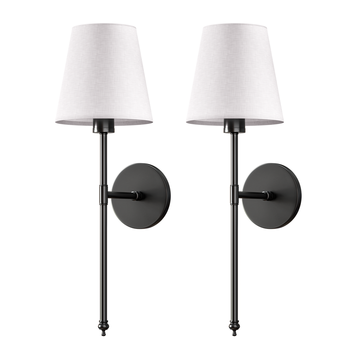 2 Pack Cordless LED Light Wall Sconce With Fabric Shade Wall Light