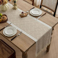 Woven Table Runner with Tassels Zigzag Textured Microfibre Dining Table Runner Farmhouse Style for Dining Table | Sideboard and Coffee Table