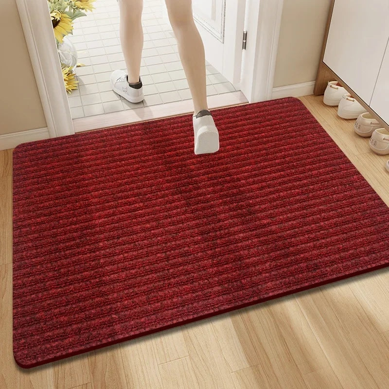 Absorbent Ribbed Doormat with Non Slip Backing for Indoor and Outdoor Use