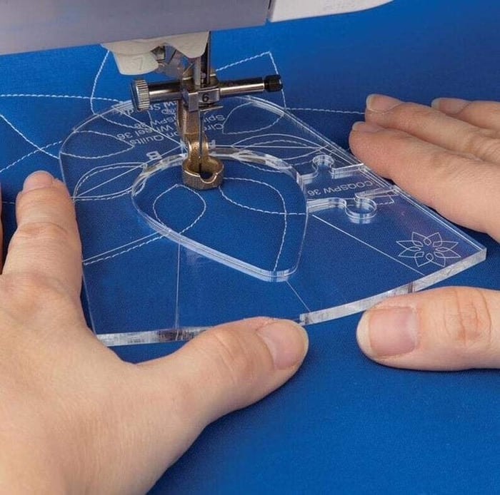 Acrylic Quilting Template Set for Free Motion Quilting with Stitch Guides