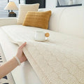 Plush Sherpa Sofa Cover Non Slip Quilted Couch Protector Soft Thick Sofa Seat Cover Pet Friendly Furniture Protector for Living Room