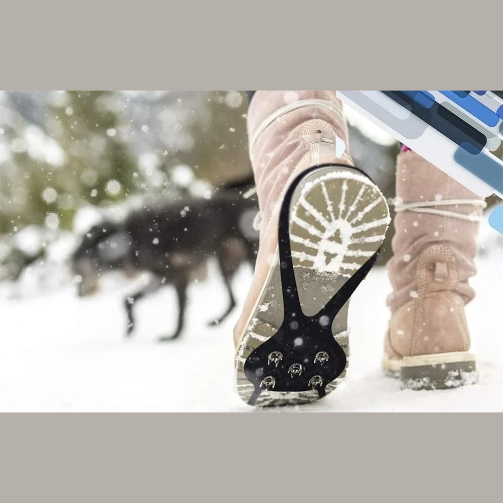 Anti Slip Ice Grips for Shoes and Boots with Stainless Steel Studs | Two Pairs