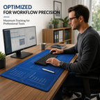 Blueprint Style Reusable Desk Mat Double Sided Dry Erase Writing Surface