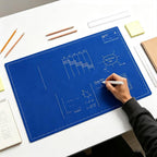 Blueprint Style Reusable Desk Mat Double Sided Dry Erase Writing Surface