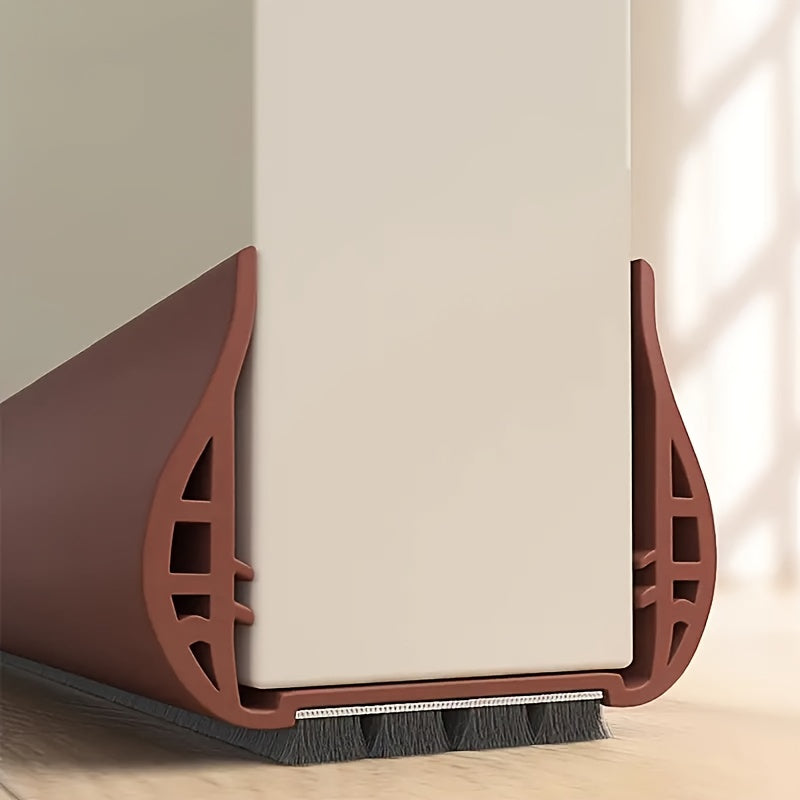 Under Door Draught Excluder Double Sided Door Seal Strip with Brush Adjustable Draft Stopper for Interior and Exterior Doors | Noise and Dust