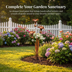 Calla Lily Garden Stake with Wind Chime Bells in Flame Treated Copper Finish