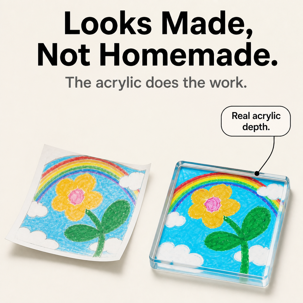 DIY Acrylic Photo Fridge Magnets Clear Picture Frame Magnet Kit for Kids Drawings and Photos Self Adhesive Refrigerator Magnets for Kitchen Display