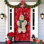 Christmas Front Door Cover Festive Fabric Door Banner for Holiday Decoration