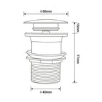 Click Clack Pop Up Basin Waste Sink Drain Plug for Bathroom Sinks