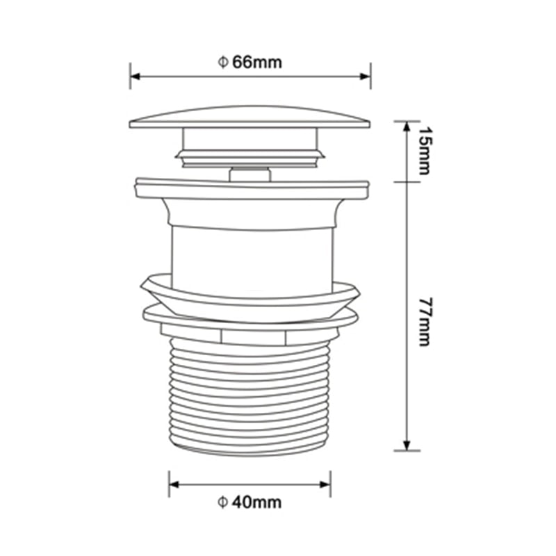 Click Clack Pop Up Basin Waste Sink Drain Plug for Bathroom Sinks